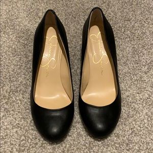 Jessica Simpson black wedge heels